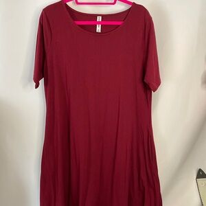 Womans Cranberry Swing Dress, 2Xl